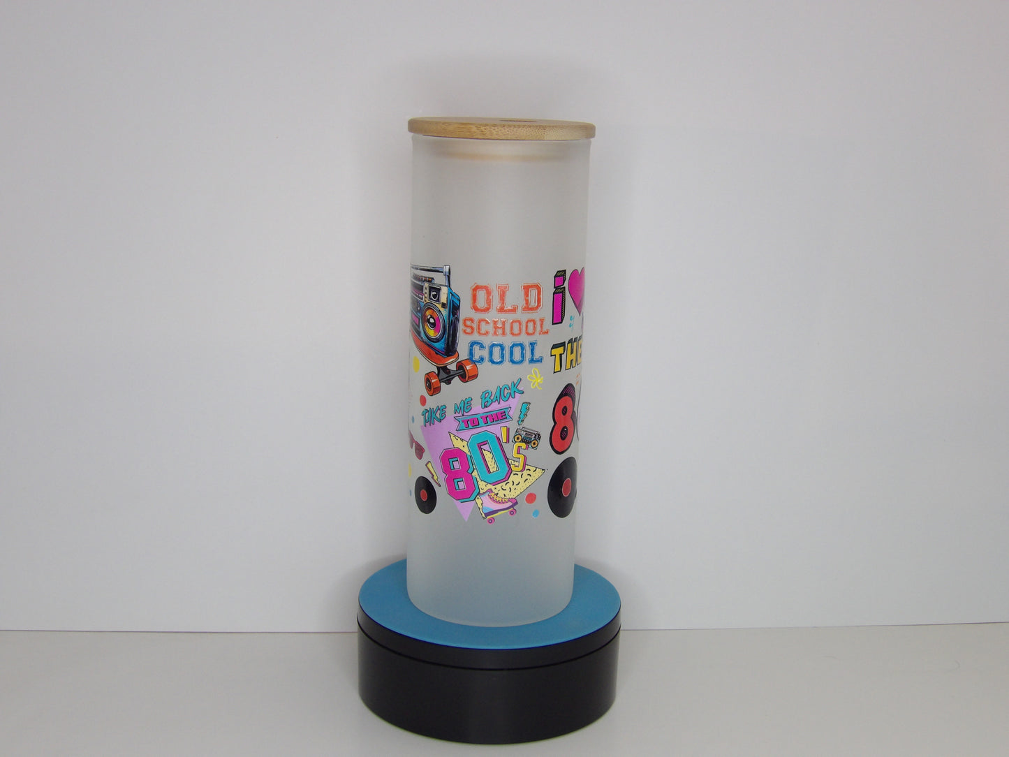 Yellow 12-25oz Frosted Glass Tumbler – I Love the 80s Retro Design