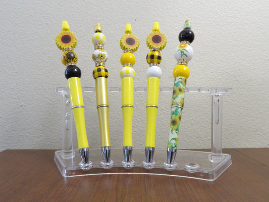 Premade Sunflower Beaded Pens