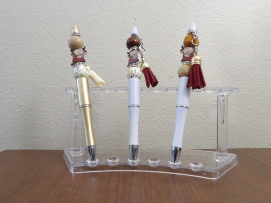 Highland Cow Beaded Pens – Farm Animal Ballpoint Pens with Tassels