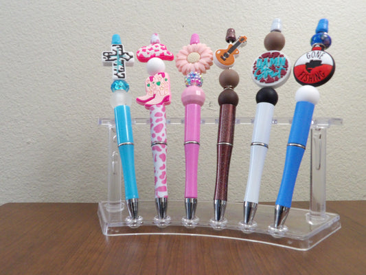 🌻 Country & Nature-Themed Beaded Pens – Handmade with Rustic Charm