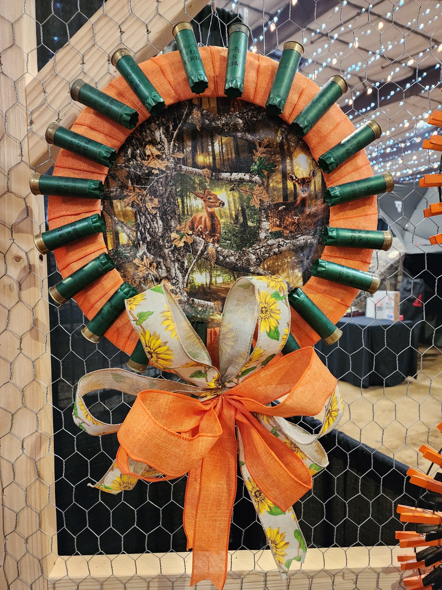 Orange Ribbon Shotgun Wreath