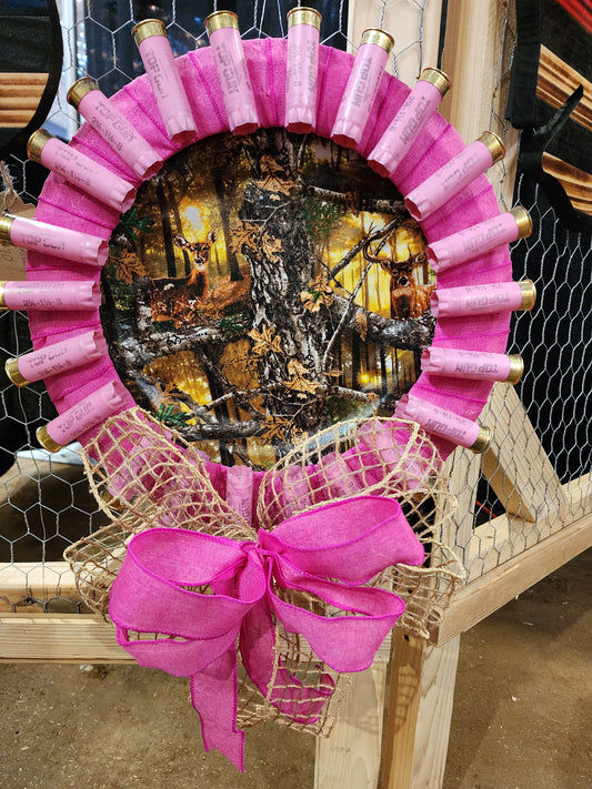 Pink Ribbon Shotgun Wreath