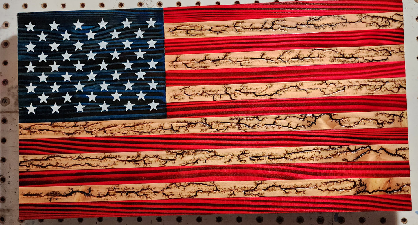 Rustic American Flag with Fractal Burn