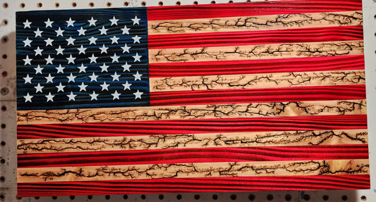 Rustic American Flag with Fractal Burn