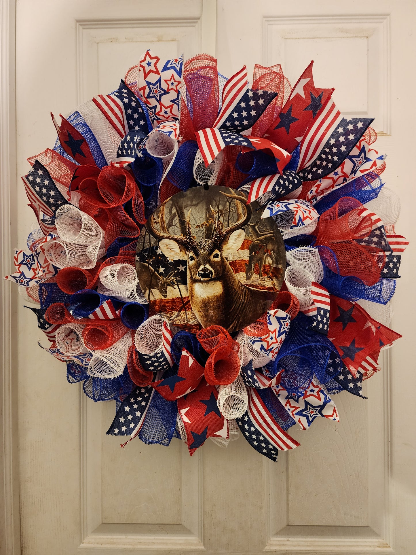 Deer with Flag Wreath