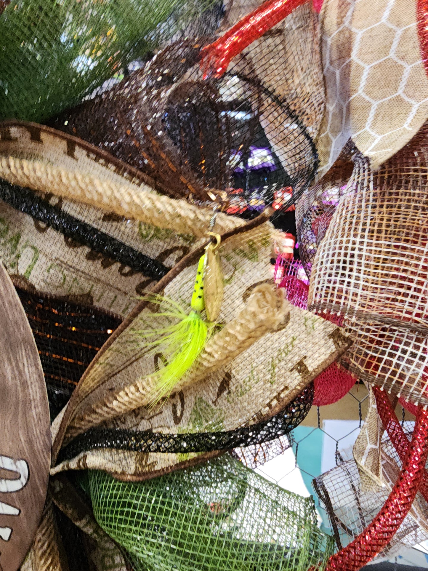 If I'm Missing I've Gone Fishing Wreath