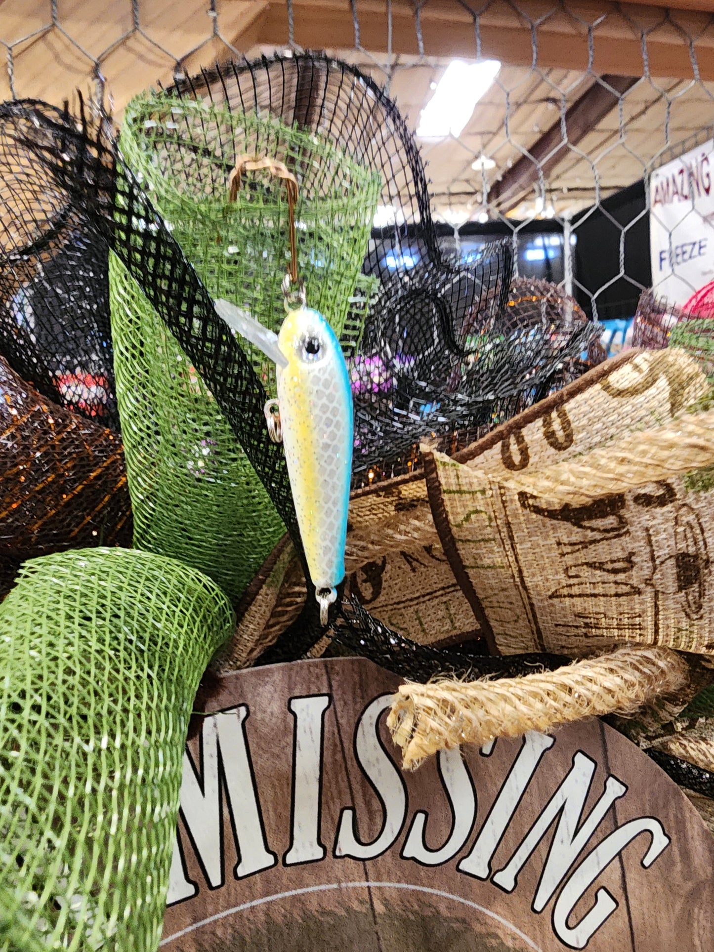 If I'm Missing I've Gone Fishing Wreath