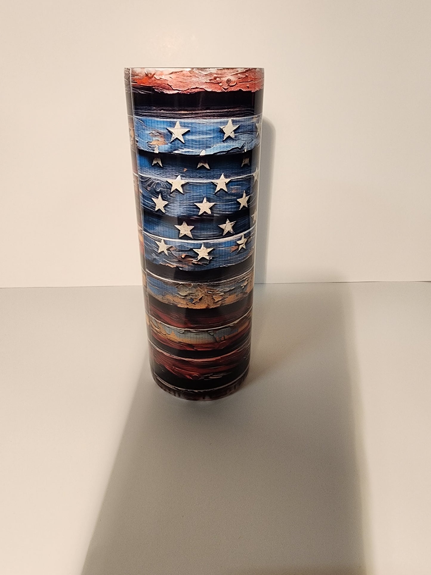 Rustic American Flag Design Tumbler