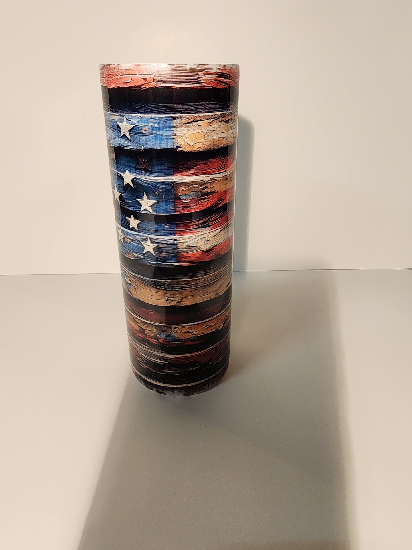Rustic American Flag Design Tumbler