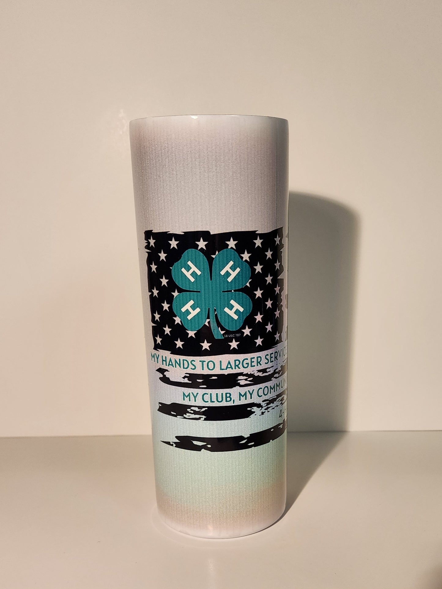 Light Blue 5-4-H Pledge Tumbler