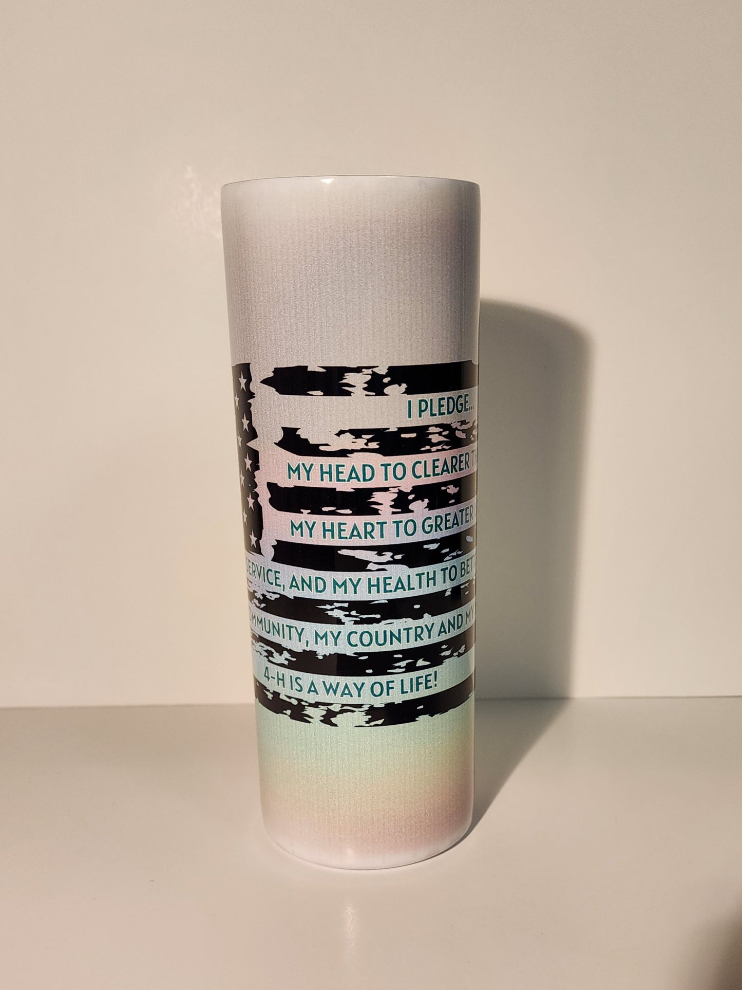Light Blue 5-4-H Pledge Tumbler