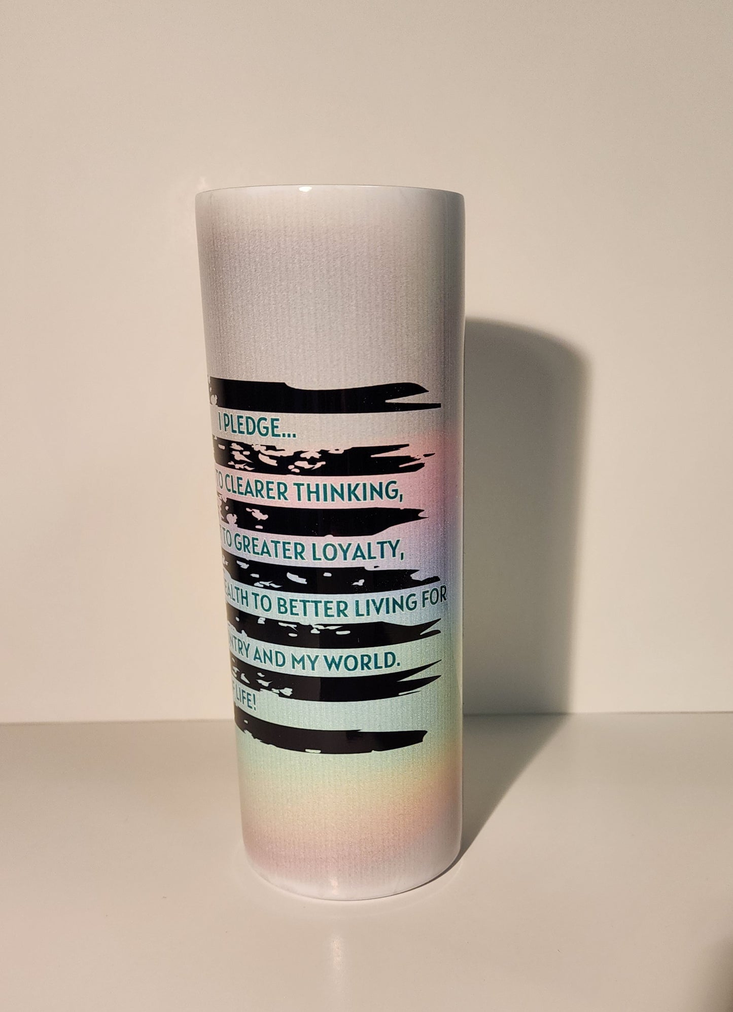 Light Blue 5-4-H Pledge Tumbler