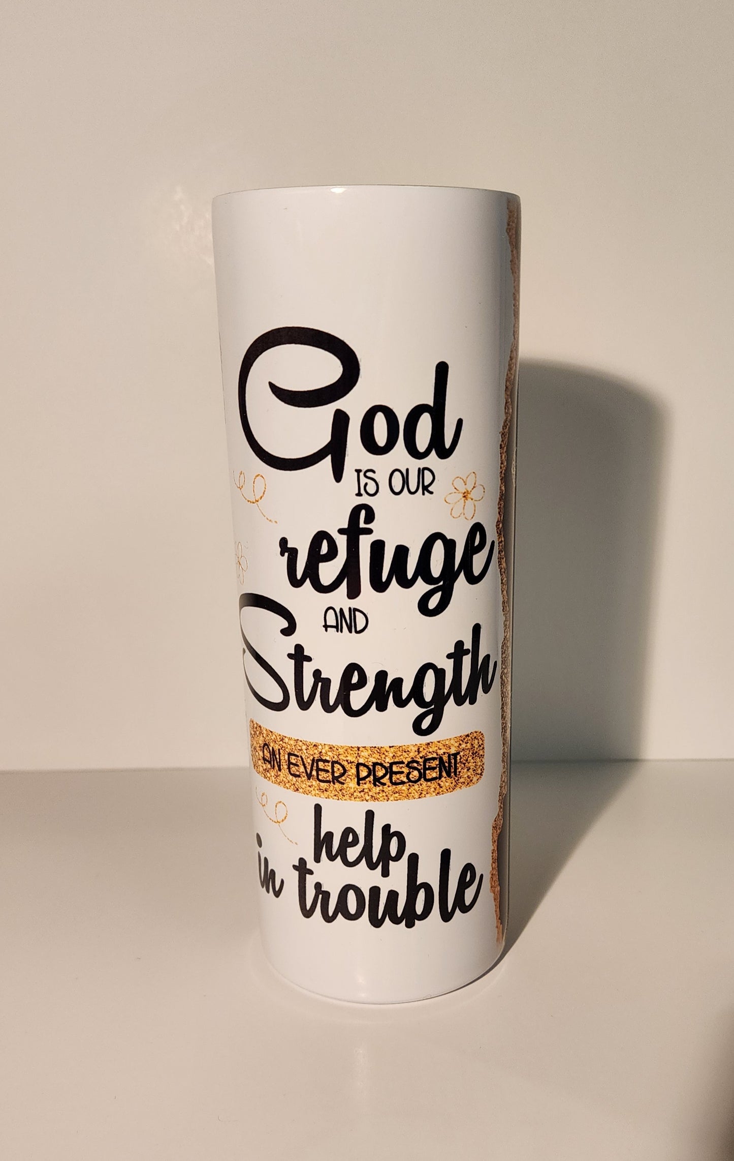 Green 8-God is our Strength Tumbler