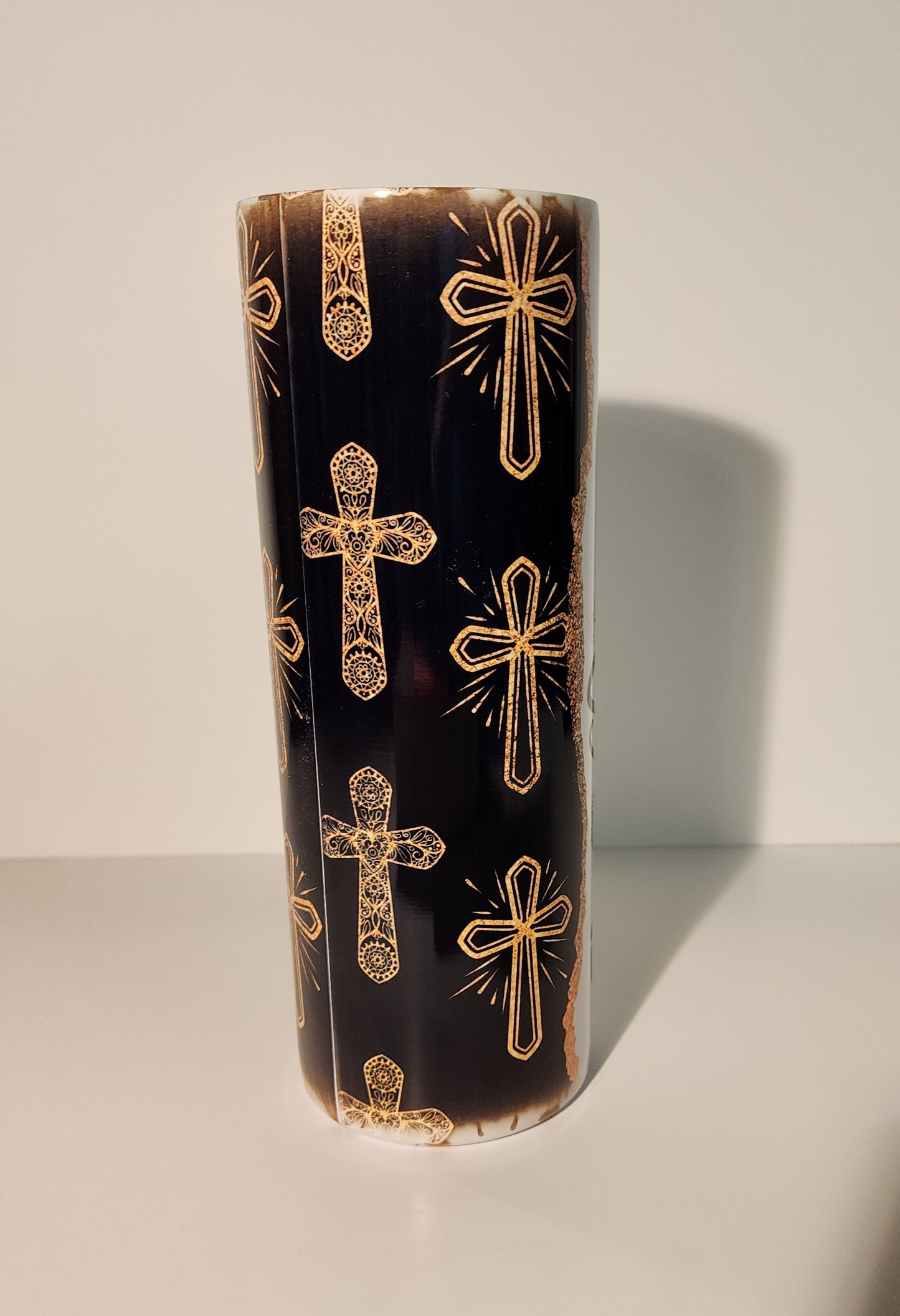 Green 8-God is our Strength Tumbler