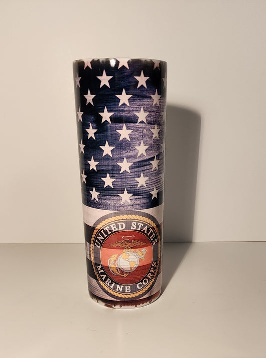Dark Blue 10-U.S. Marine Corps Patriotic Design Tumbler