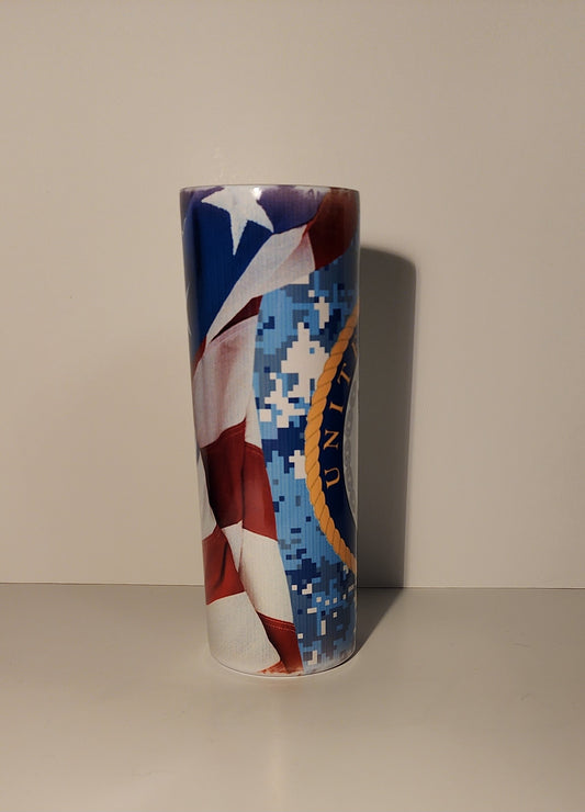 Dark Blue 13-U.S. Navy Patriotic Design Tumbler