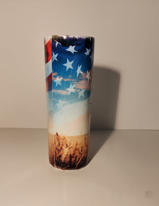 Green 7-Patriotic Farmer Design Tumbler