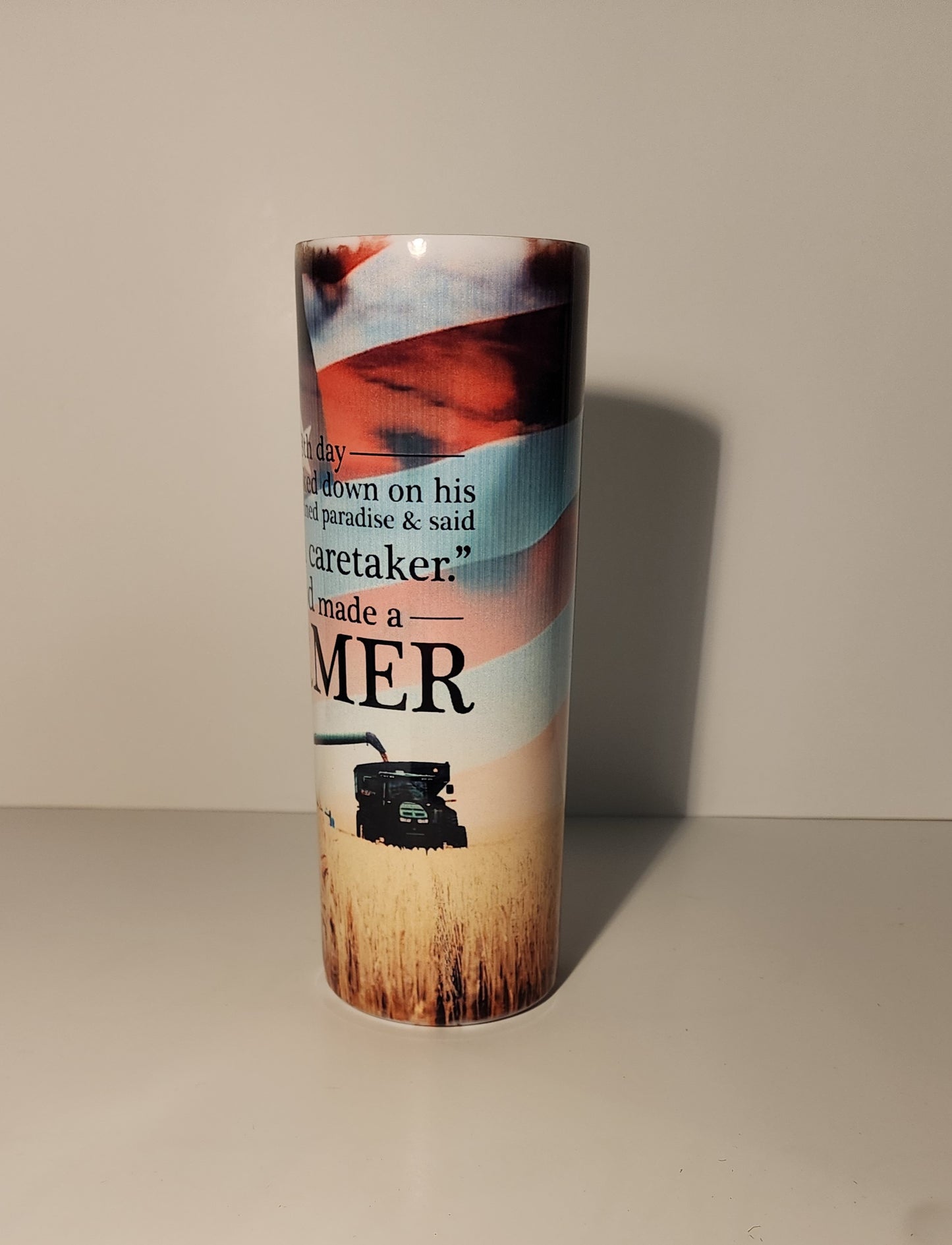 Green 7-Patriotic Farmer Design Tumbler