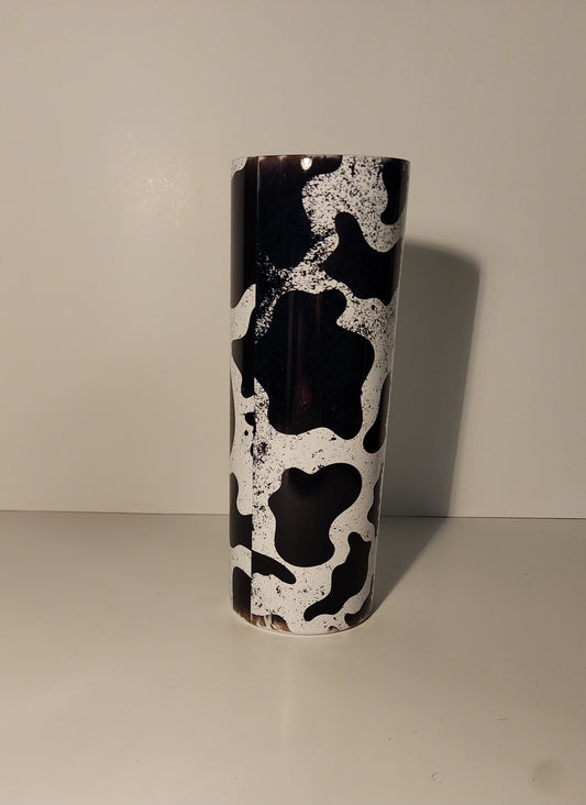 Purple 2-Mama with Cow Print Tumbler
