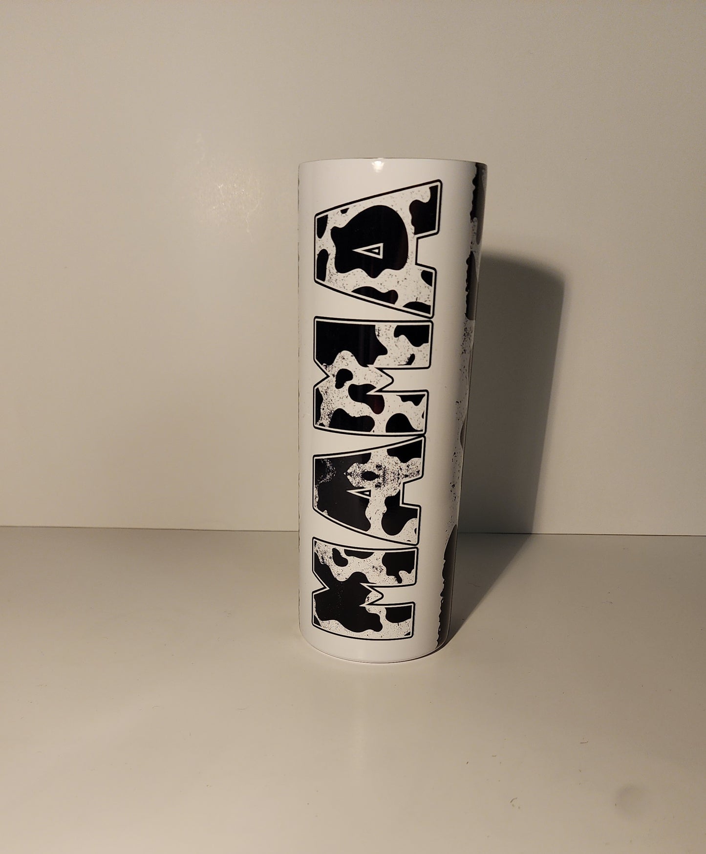 Purple 2-Mama with Cow Print Tumbler