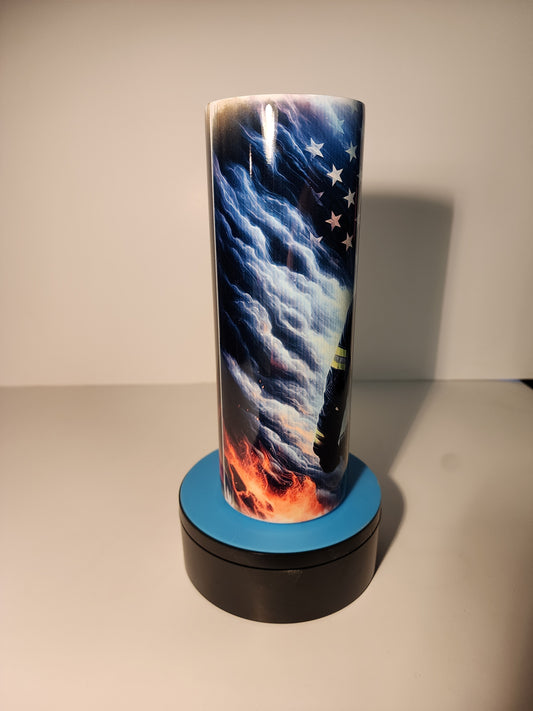 Pink-3 Firefighter with Burning Building Tumbler