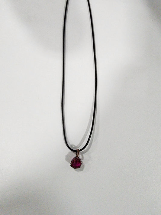 Wire-Wrapped Pink Lab-Created Sapphire Pendant Necklace