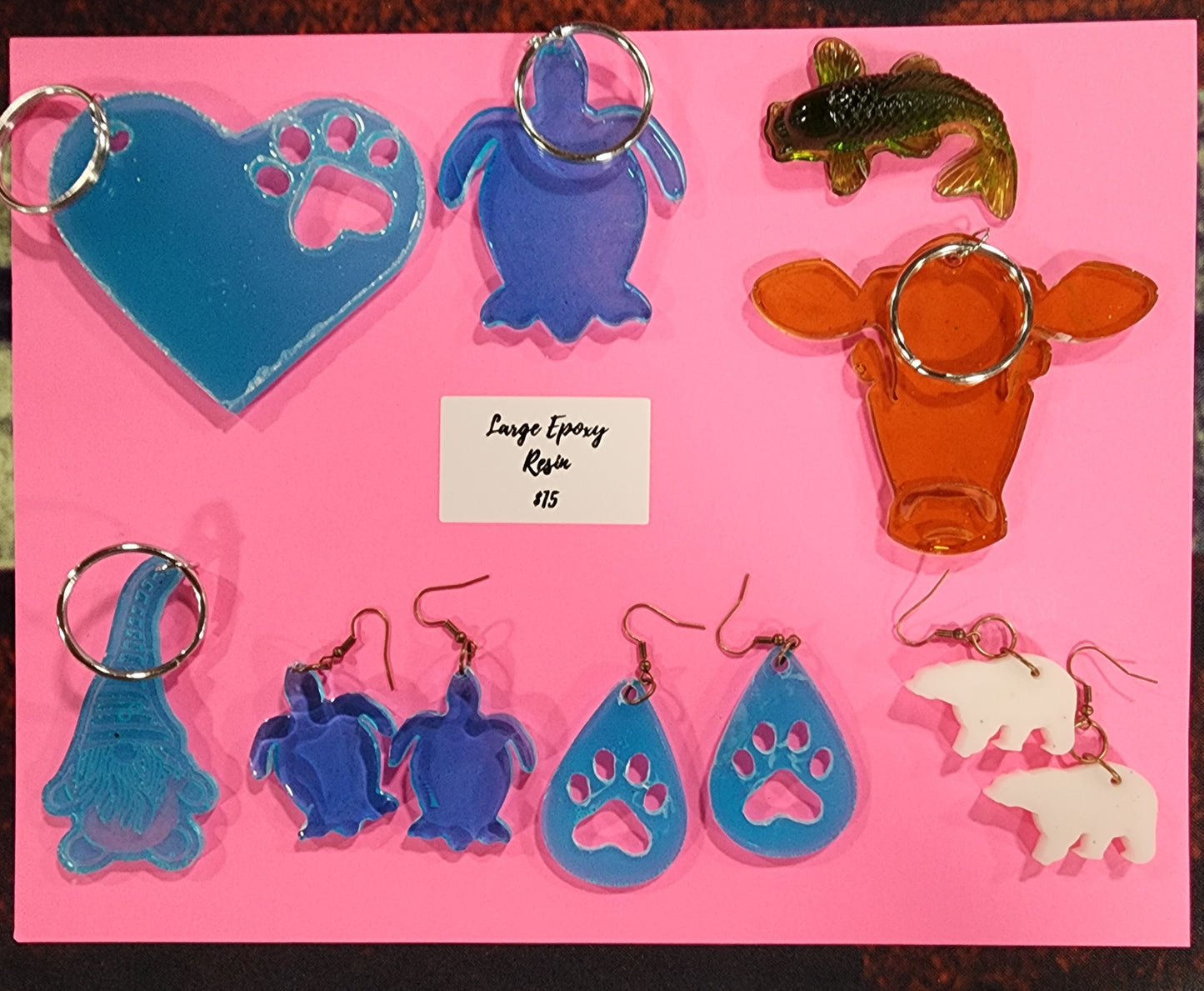 Epoxy Keychain or earrings.