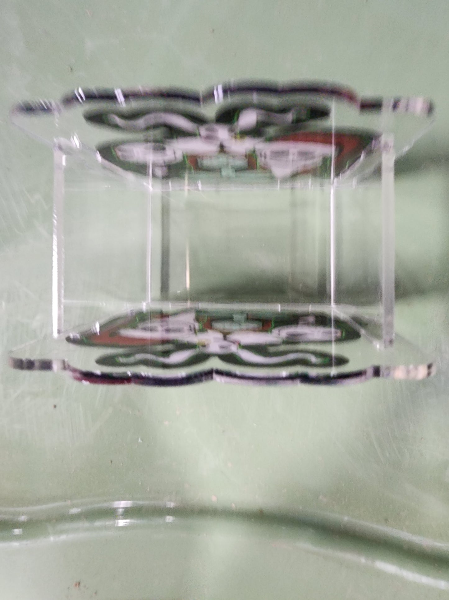 Acrylic Pen Holder with Decorative Front & Back β Made in the USA