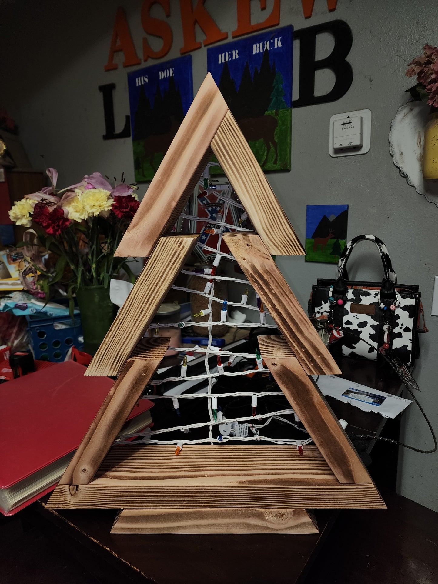 Rustic Scorched Wood Christmas Tree – 22.5” Tall – Handmade in the USA-Small