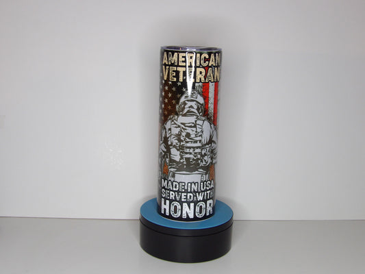 Dark Blue 23- American Veteran Tumbler – Made in USA, Served with Honor