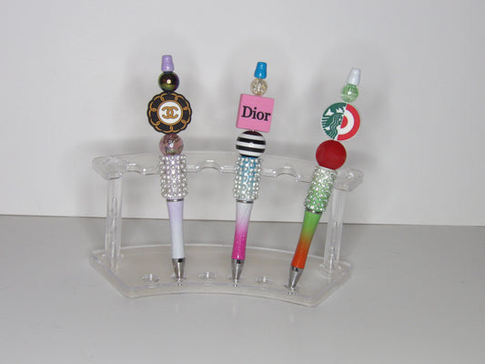 Handmade Bling Beaded Pens with Designer-Inspired Charms