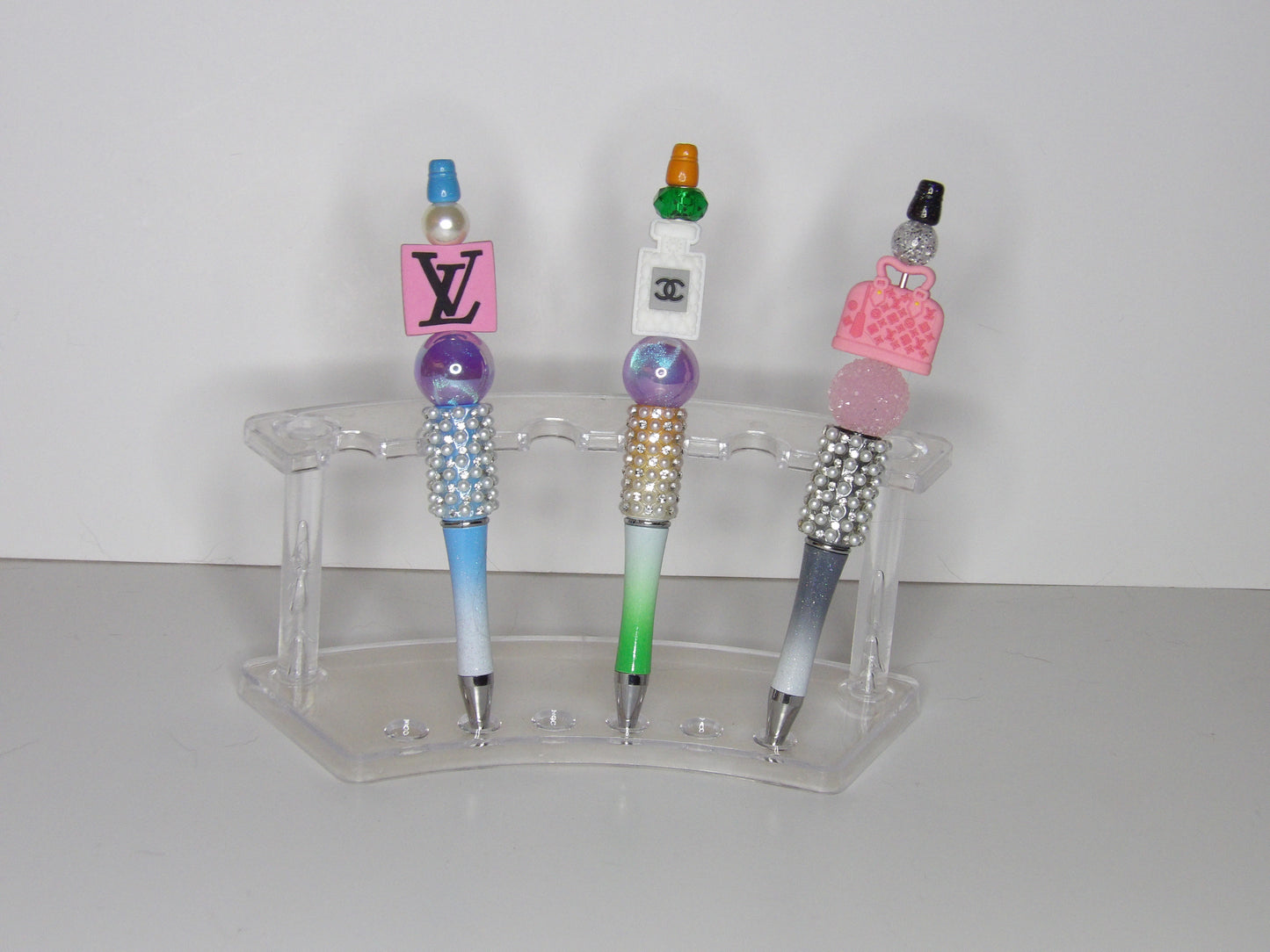Handmade Bling Beaded Pens with Designer-Inspired Charms