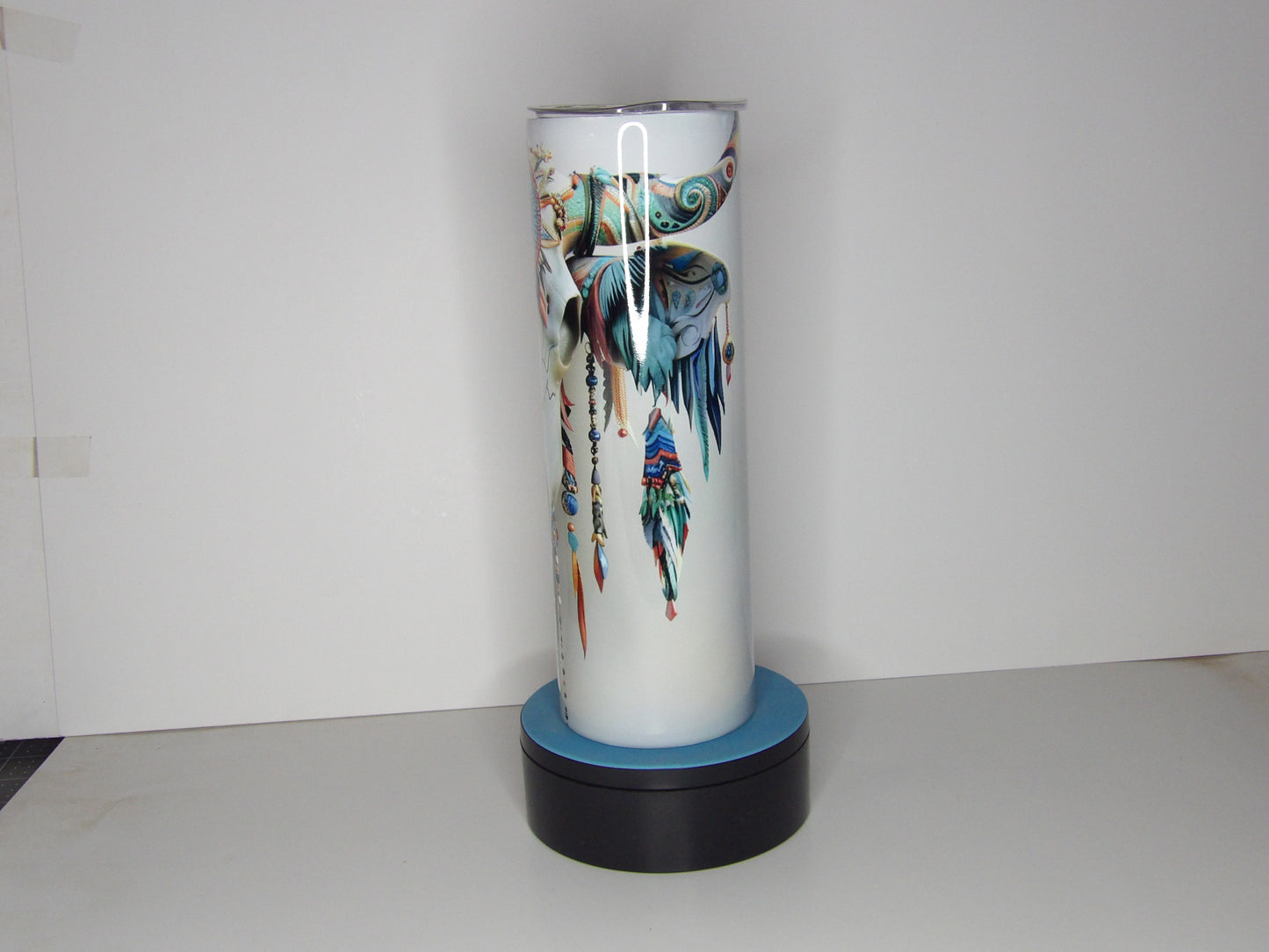 Green 15-Boho Bull Skull 30oz Tumbler – Southwest Tribal Design