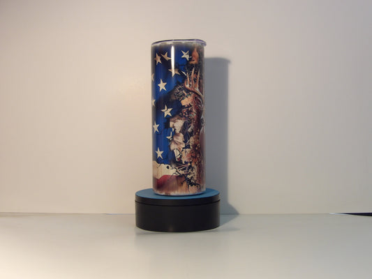 Red 1-Deer and American Flag – Patriotic Hunting Design