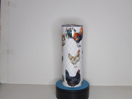 Red 14- 20 oz Chicken Tumbler – "Easily Distracted by Peckers"