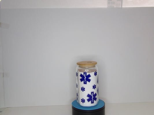 Pink 14-Medic Symbol Glass Jar – A Tribute to First Responders & Medical Professionals 🏥🚑