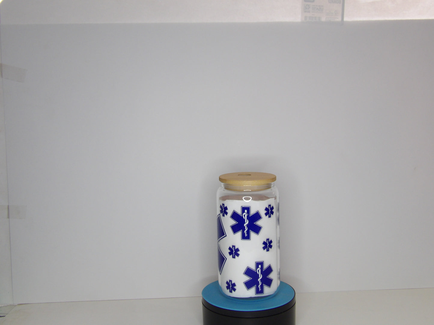 Pink 14-Medic Symbol Glass Jar – A Tribute to First Responders & Medical Professionals 🏥🚑