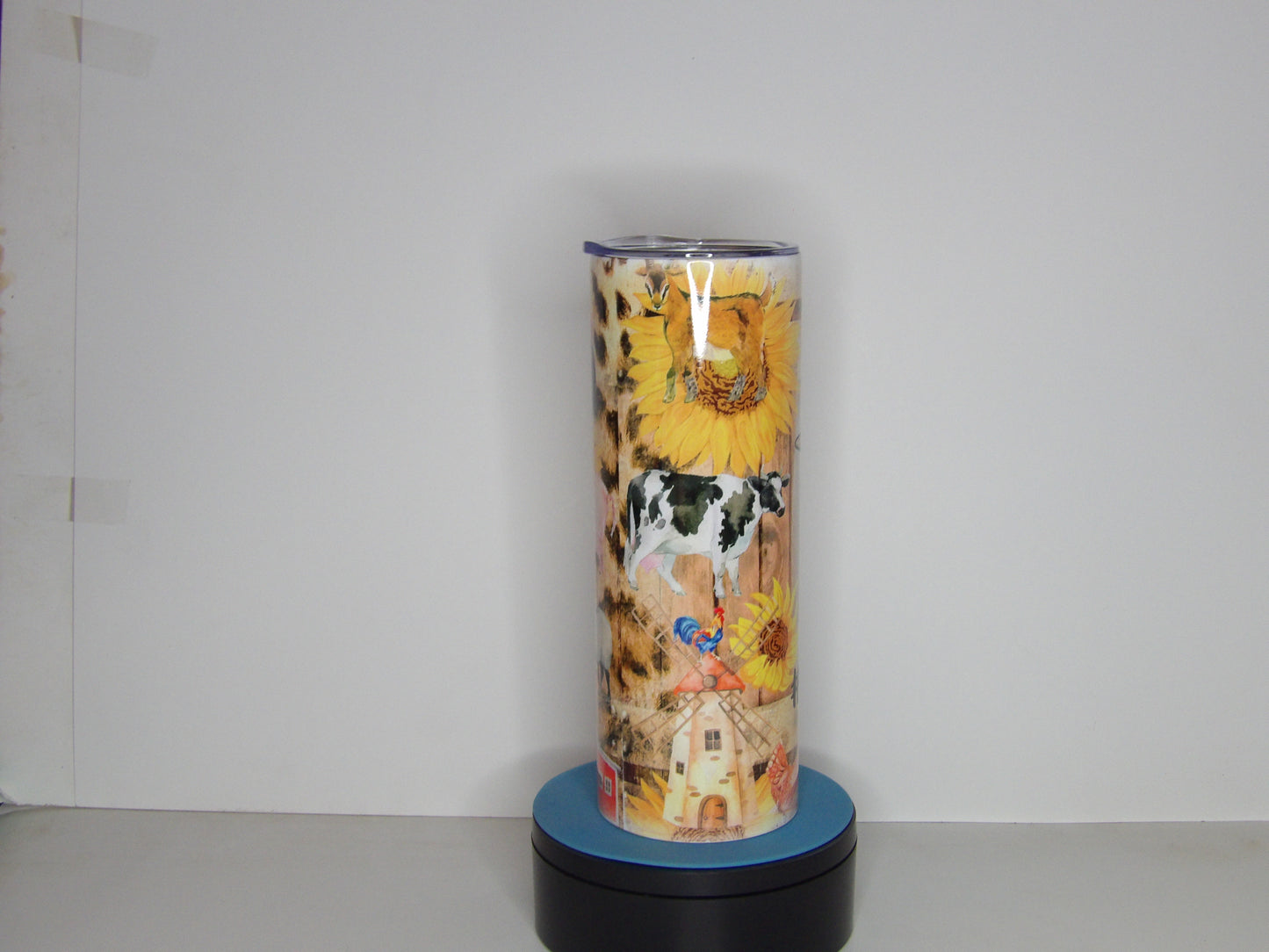 Green 12- 20 oz Farm Life Tumbler – Sunflowers, Barnyard Animals & Country Vibes