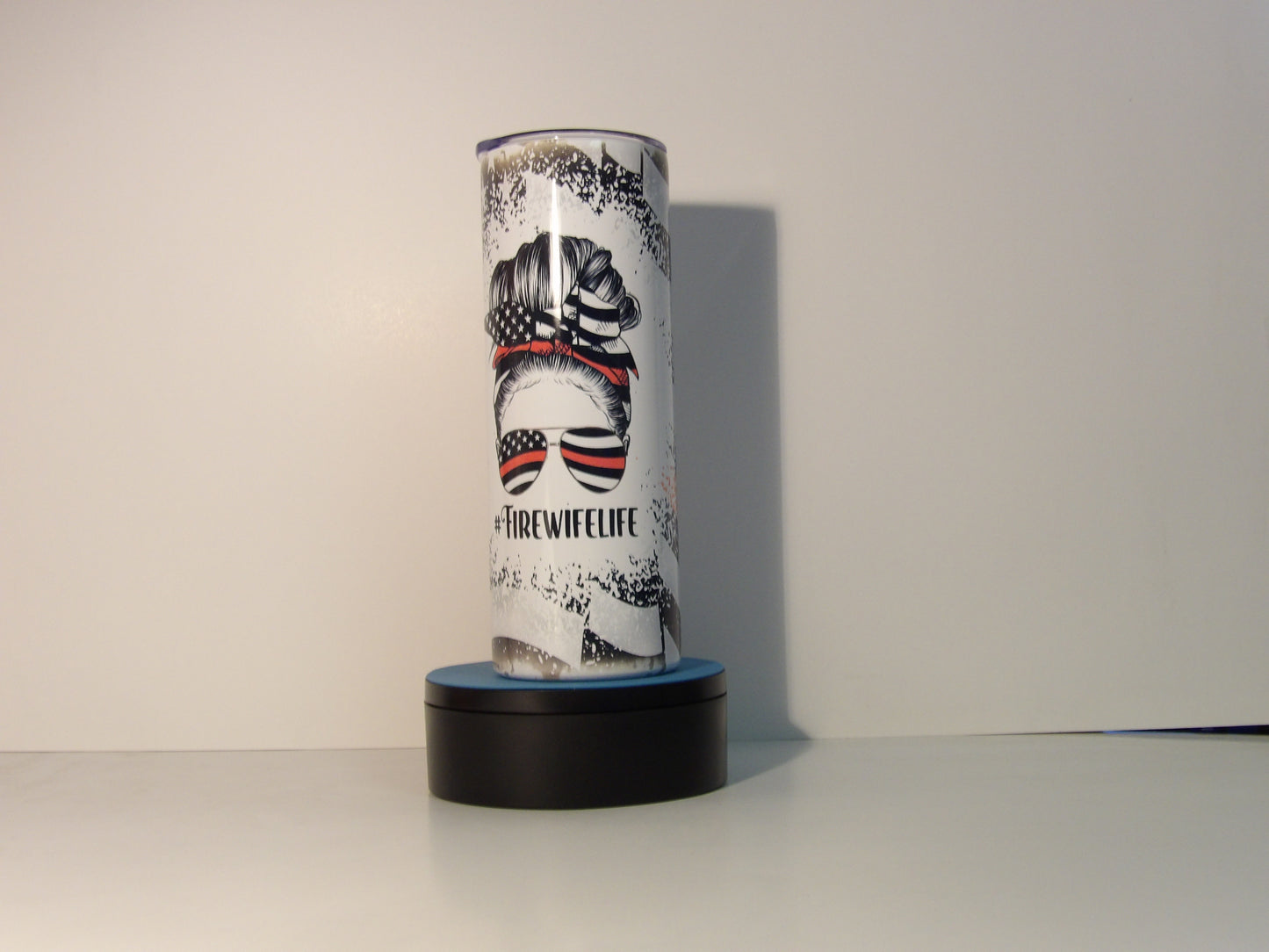 Pink 5-Fire Wife Life Tumbler – Thin Red Line Edition