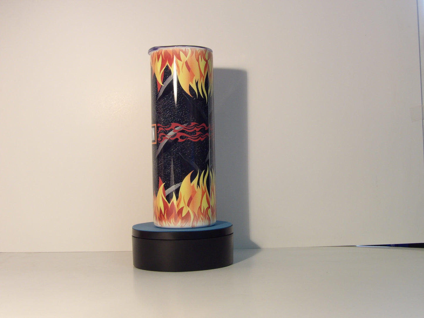 Orange 9-Harley-Davidson Inspired Tumbler – Flames & Diamond Plate