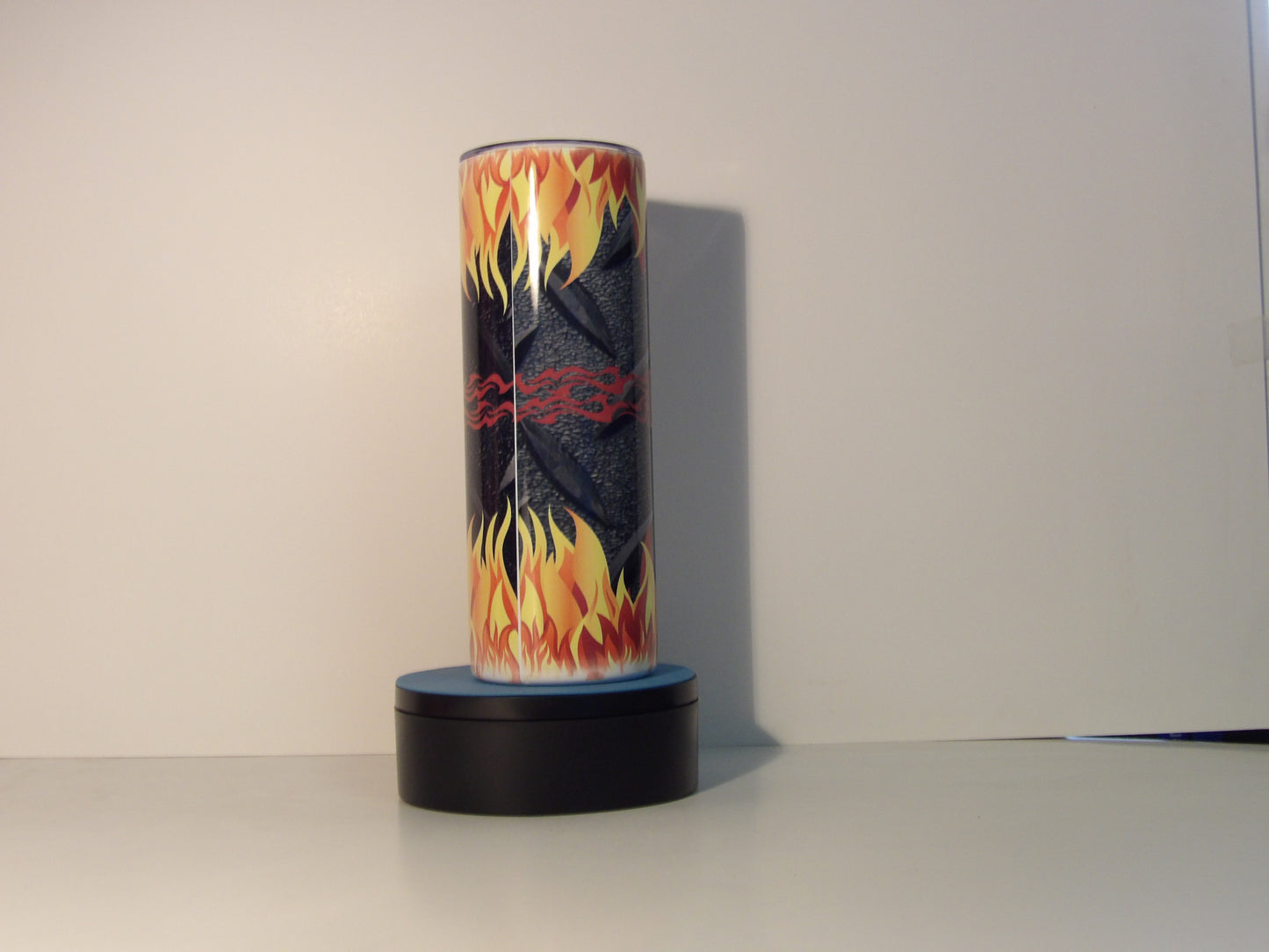 Orange 9-Harley-Davidson Inspired Tumbler – Flames & Diamond Plate