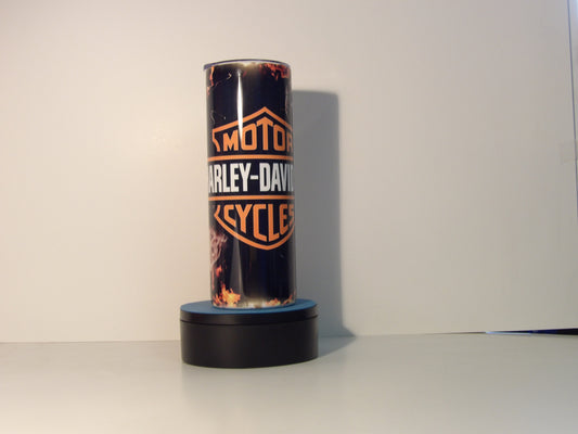 Orange 8 Harley-Davidson Inspired Flame Tumbler – Fire & Smoke Design