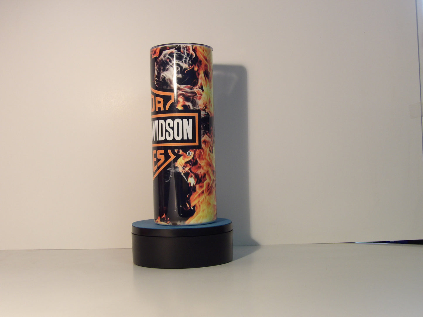 Orange 8 Harley-Davidson Inspired Flame Tumbler – Fire & Smoke Design