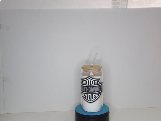 Orange 11-Classic Harley-Davidson Inspired 16oz Beer Glass-Gray Logo