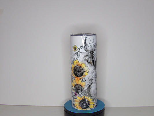 Red 15- Highland Cow and Sunflowers 20oz Insulated Tumbler with Straw