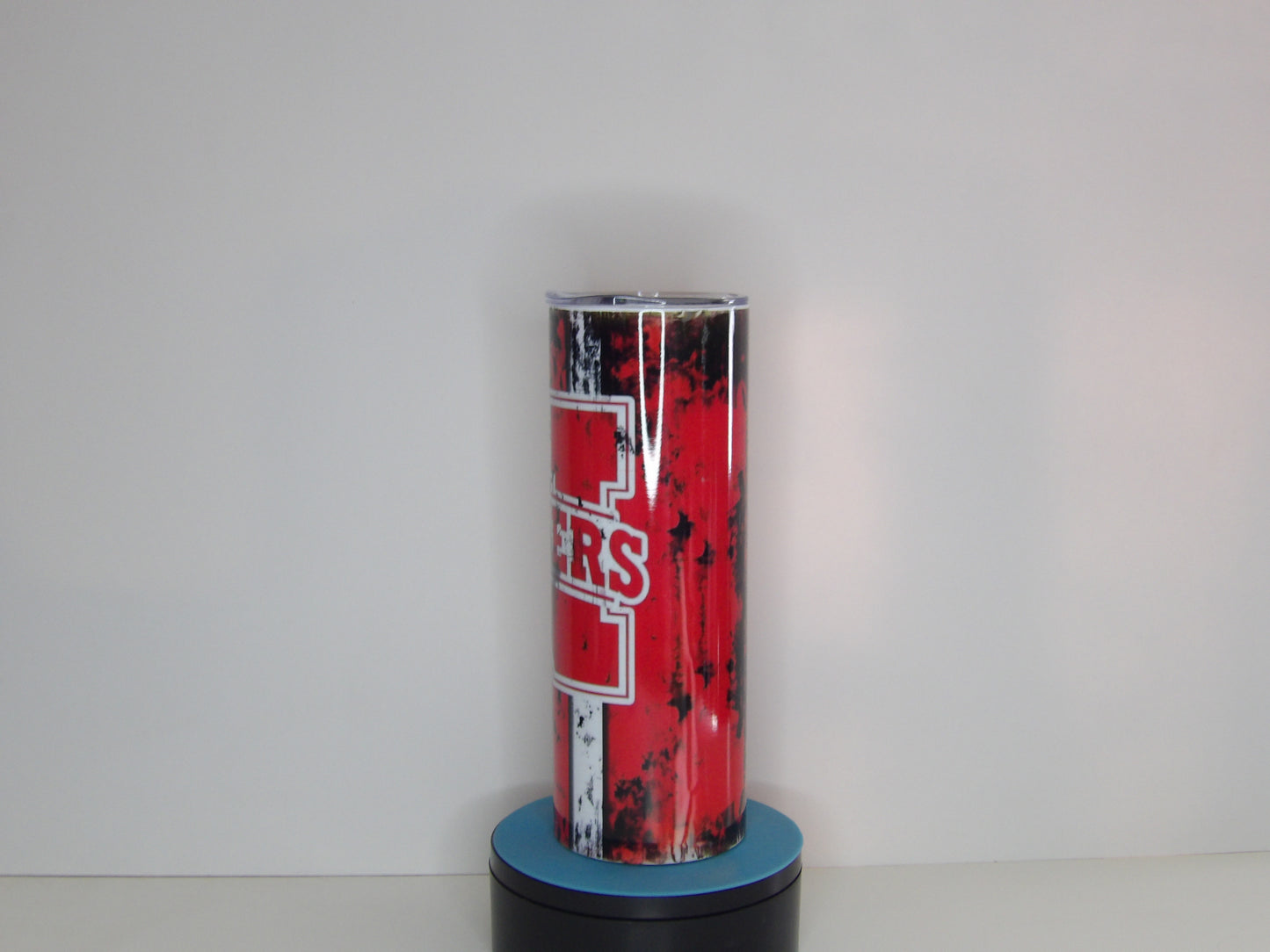 Yellow 15-Huskers 20oz Faded Red & Black Tumbler with Straw – Hot & Cold Insulated Cup