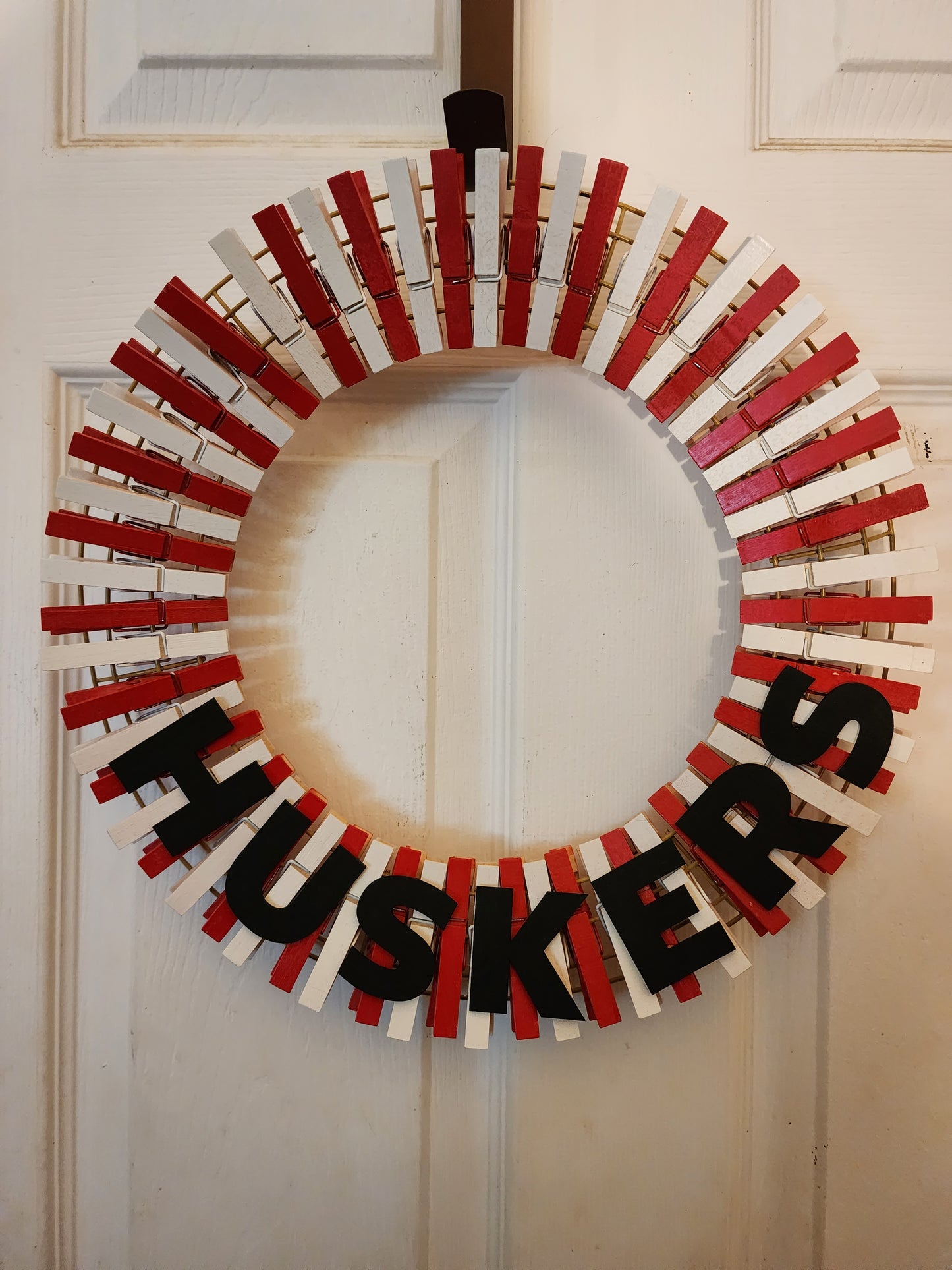 Huskers Clothespin Wreath