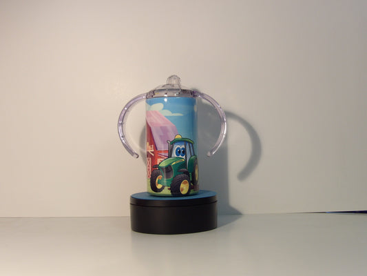 Green 2-Farm Fun 12oz Sippy Cup – John Deere Tractor Design