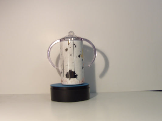 Purple 6-"Mini Highland Cow 12oz Sippy Tumbler – Sippy Cup Cup with Handles"