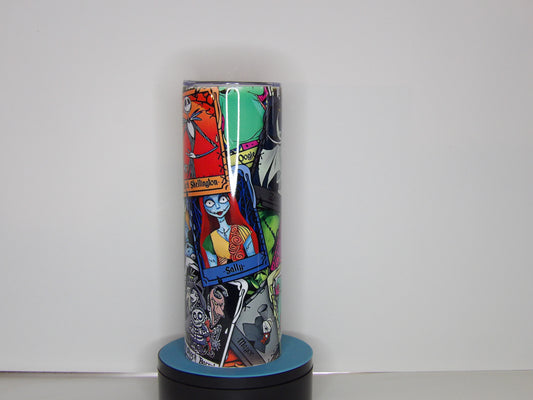 Yellow 18-NBC-🎃 Nightmare-Inspired 20 oz Tumbler – Handmade in the USA with Straw